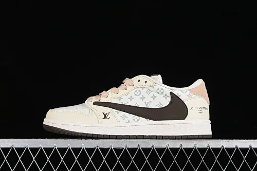 All categories Air Jordan Jordan series basketball shoes Air Jordan 1 Low High-end customized low-top sneakers Travis Scott x Fragment Design x Jordan Air Jordan 1 Low OG SP AJ1 Joe 1 LV beige print low-top cultural casual sneakers LJ5188-006